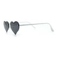 thumbnail image 6 of Womens Hippie Bubbly Heart Shape Half Rim Metal Lolita Sunglasses White - Black, 6 of 7