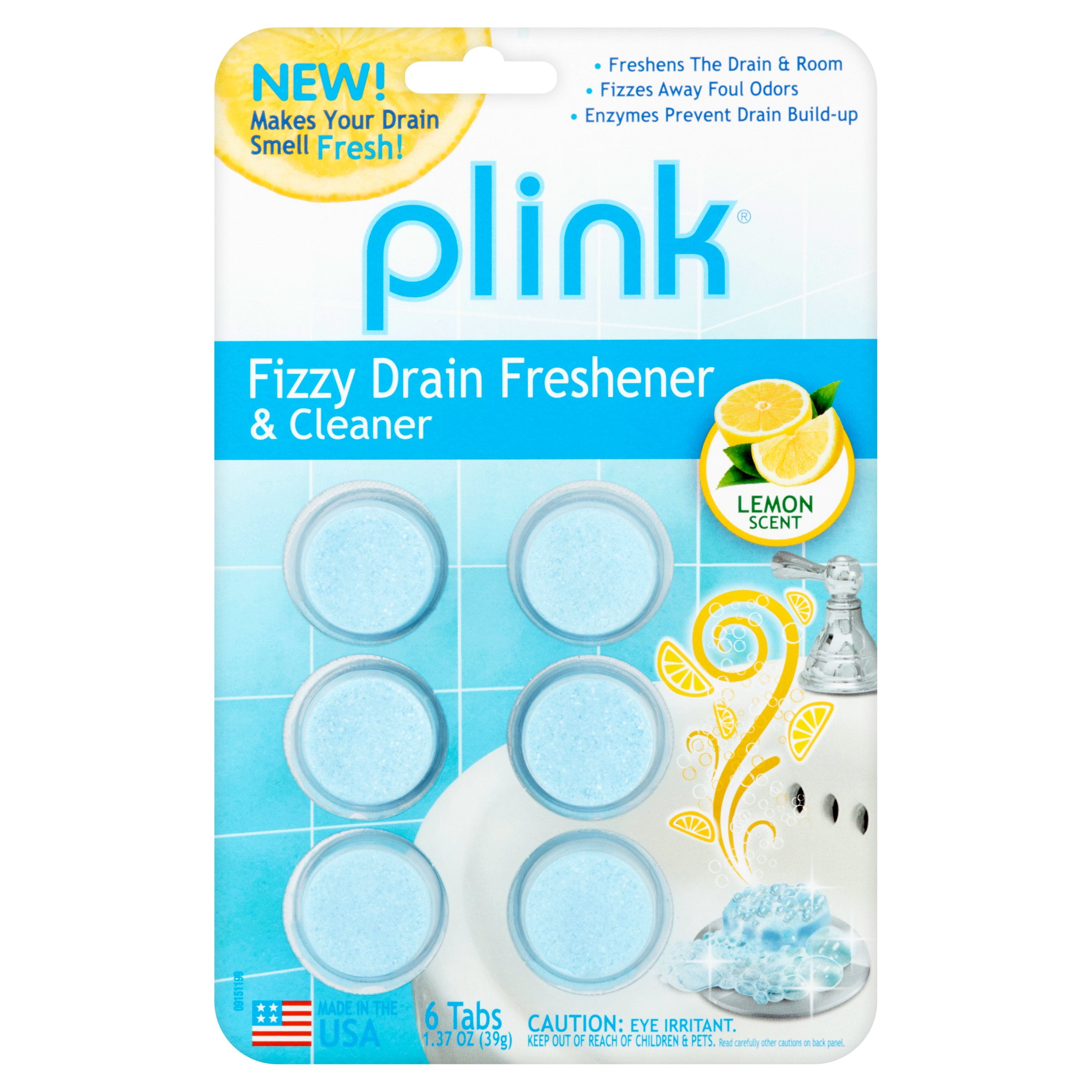 Plink Fizzy Drain Cleaner Freshener Deodorizer and Clog Preventer Treatment 12 