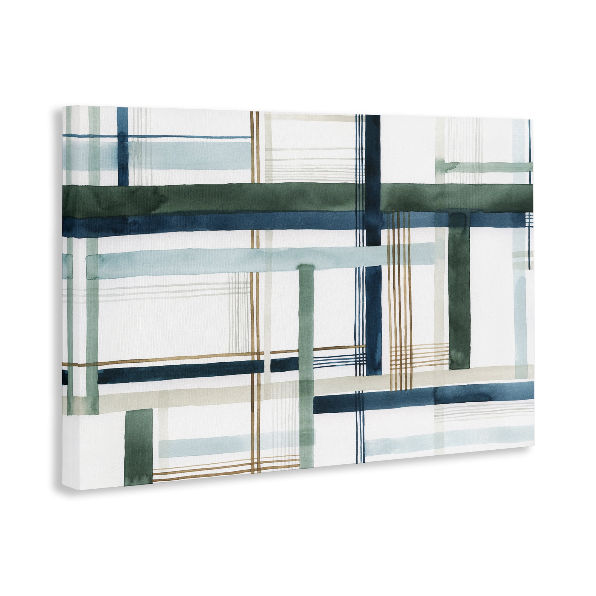 Stupell Industries Layered Woven Pattern Abstract Painting Gallery Wrapped Canvas Art Print Wall Art, 30 x 20