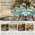 thumbnail image 6 of Round Outdoor Tablecloth with Umbrella Hole and Zipper, Green Coastal Starfish Tablecloth with Elastic Waterproof, Ocean Sea Shells Nautical Marine Patio Table Covers for 55" - 60" Pool Tables, 6 of 9