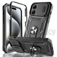 thumbnail image 2 of Slide Camera Case For iPhone 15 Pro Max 14 13 Pro 12 11 XS Max X 8 7 Plus Heavy Duty Build in 360 Degree Rotate Kickstand Covers, 2 of 5