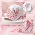 thumbnail image 6 of Mfakffe Breast Cancer Awareness Baseball Cap for Men Women Hummingbird October Support Hat Adjustable Casual Baseball Hat, 6 of 6