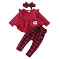 thumbnail image 1 of Camisa y pantalones rojos con volantes Kucnuzki 18-24 m para niños pequeños, 1 of 6