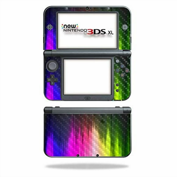 MightySkins Peau en Fibre de Carbone pour Nintendo New 3DS TG (2015) - Bois Arc-en-Ciel / Protecteur, Finition Fibre de Carbone Texturée Durable / Facile à Appliquer, Enlever et Changer les Styles / Fabriqué aux États-Unis