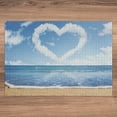 thumbnail image 3 of Ambesonne Valentines Day Jigsaw Puzzle, Clouds Heart Shape, Heirloom-Quality Fun Activity for Family Durable Cardboard, 1000 pcs, Blue White Sand Brown, 3 of 5
