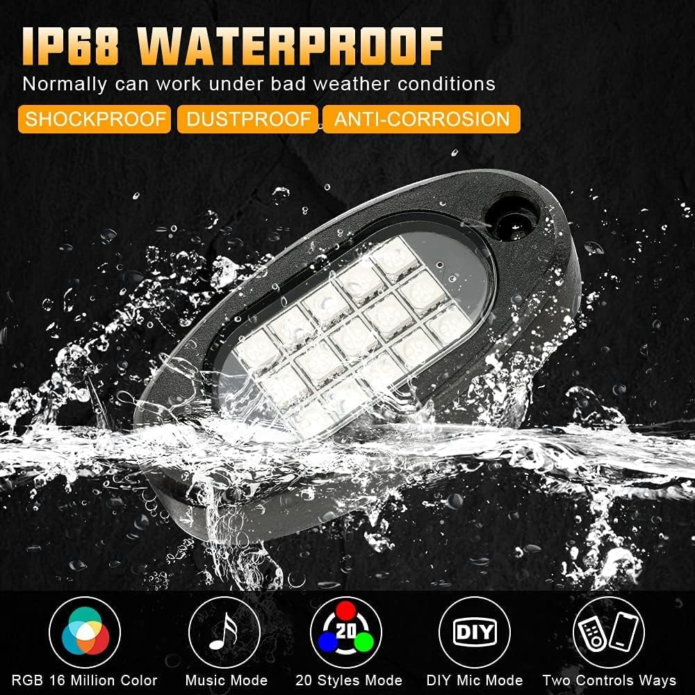 LED Rock Lights for Trucks,10 Pods Multicolor Underglow Lights for Trucks with App Control Flashing Music Mode RGB Rock Lights for UTV SUV ATV RZR Truck Accessories.