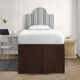 thumbnail image 2 of CCNY Dorm Room Bed Skirt Pleated Pattern 100% Microfiber Chocolate Twin XL 32" Drop Length Dorm Bed Skirts, 2 of 6