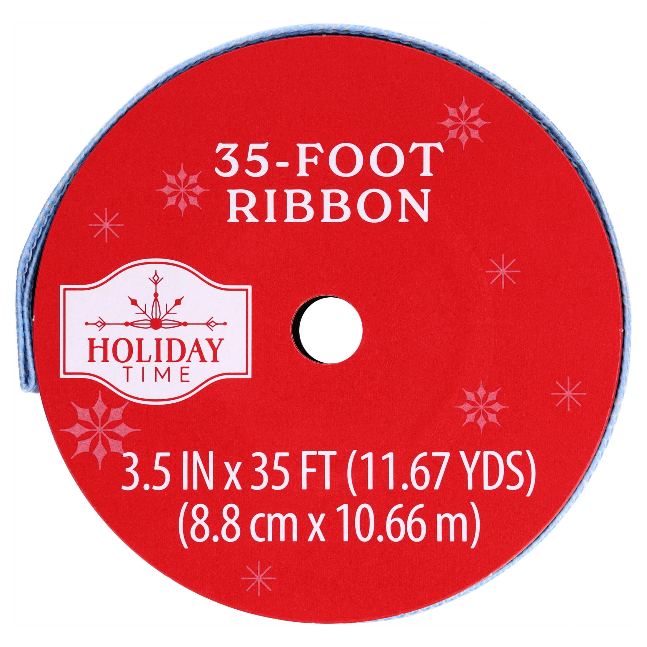 Iridescent Blue Snowflake Christmas Ribbon, 3.5" x 35', by Holiday Time