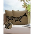 thumbnail image 6 of Pack of 2 Outdoor Pillow Covers, Whalecome Whale Silhouette Cartoon Brown Waterproof Square Throw Pillowcase Cushion Decorative Pillow Covers for Couch Patio Tent, 26x26 in, 6 of 6