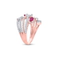 thumbnail image 3 of 14kt Rose Gold Womens Oval Ruby Diamond Spiral Cocktail Ring 1-3/4 Cttw, 3 of 4