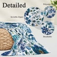 thumbnail image 6 of Abstract Floral Queen Size Pillow Cover, Pillowcase Protectors with Zipper, Breathable Decorative Throw Pillow Case Cover, Blue Flowers Retro Country Watercolor Pillow Shams for Couch Sofa 20x30Inch, 6 of 8