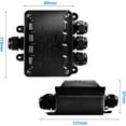 thumbnail image 2 of Dinheiro Caja de conexiones de 4 vías, Conector de cable impermeable IP66, Caja eléctrica impermeable para exteriores negra Cajas de terminales eléctricas para cable de 5-10 mm - DKSFJKL, 2 of 5