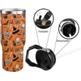 thumbnail image 6 of 30oz Halloween Tumbler with Handle and Straw, Goth Black Cat Insulated Tumbler, Pumpkin Bat Skull Leak Proof Travel Coffee Mug, Reusable Stainless Steel Witch Tumbler, Halloween Gifts for Women, 6 of 6