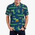 thumbnail image 5 of Yiaed Little Pirate CrocodilePrint Men's Short Sleeve Polo Shirt,Golf Polo for Men Three-Button Golf Shirt Athletic Casual Collared T-Shirt- 3X-Large, 5 of 7