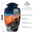 thumbnail image 2 of Lighthouse Funeral Urns For Female Mother, Orange Burial Urns For Human Ashes Men, Memorial Decorative Urn For Adult Large, Blue Urn For Cremation Ashes Mother, 10 Inch, 2 of 10