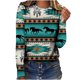 thumbnail image 2 of ICHUANYI Liquidación Mujer Casual Manga Larga Impresión Cuello Redondo Suelta Camiseta Blusa Tops ICHUANYI WER202308253697, 2 of 5