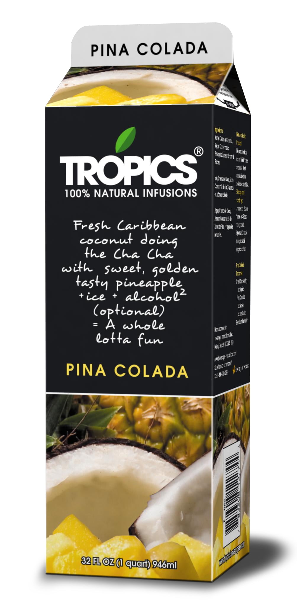 Tropics Pina Colada Drink Mix 32 fl oz Pack of 12