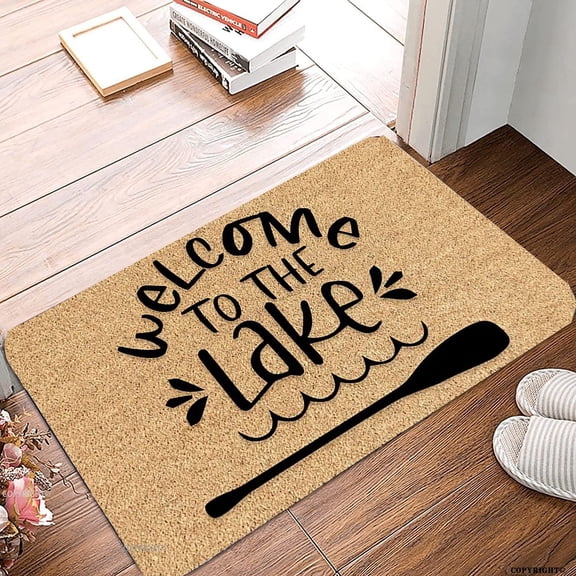 Welcome to The Lake Mats for Front Door Entry Front Porch Doormat Non-Slip Carpet Rugs Floor Mat Decorative for Home Bathroom Kitchen Indoor 16x24 Inch