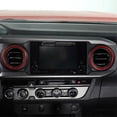 thumbnail image 2 of 4 piezas embellecedores de anillo de círculo exterior circundante de ventilación de aire acondicionado interior de automóvil rojo para 2016-2023 DENGXMXG, 2 of 5