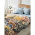 thumbnail image 4 of Autumn Forest Deer Twim Size Flat Sheet, Wrinkleproof & Fadeproof Cooling Flat Bed Sheet Only, Elk River Mountain Breathable Soft Bedding Top Sheets 66 x 96 Inches, 4 of 8
