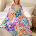 thumbnail image 5 of Cloud Soft 3D Plush Throw Blanket, 2027 New Cozy Teddy Bear Blanket, Teddy Pastel Floral Print Blanket, 5 of 6
