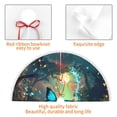 thumbnail image 4 of Rocae Enchanted Forest Butterfly A for Christmas Tree Skirt with Pom Pom Trim for Holiday Party for Holiday Home Decor Indoor Outdoor-36", 4 of 7