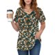 thumbnail image 4 of Camiseta Suelta de Cuello en V Impresa de Manga Corta de las Mujeres, Ligero 95% Poliéster 5% Spandex Casual Top para el Hogar Y el Uso Diario, Camiseta Cómoda, 4 of 5