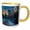 Yellow/White, variant on 3drose, Central Park Sunset Skyscrapers, 11oz Two-tone Black Mug