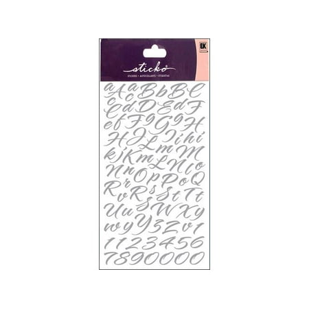 EK Sticko Sticker Alpha Brush Stroke Lg Foil Slvr