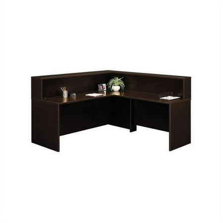Bush Business Series C L Shape Reception Desk In Mocha Cherry
