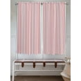 thumbnail image 6 of Bedroom Curtains 63 Inches length, Red Striped Window Treatment Curtain Drapes, Red White Stripes Farmhouse Rod Pocket Curtain Panels for Living Room Kitchen, 42"x63", 2 Panels, 6 of 7