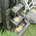 thumbnail image 4 of Water Fountain Outdoor Modern Waterfalls Garden Fountains with Lights for Garden, Patio, Backyard, Deck, Porch and Home Art Decor, 4 of 8