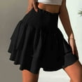 thumbnail image 7 of Fgnfyis Women's Summer Short Skirts High Waist Ruffle Hem Skirt Casual Mini Skirts Solid Color Versatile Skirts for Women Basic Black L, 7 of 7