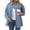 A Sky Blue, variant on Eytino Denim Jacket for Women Long Sleeve Boyfriend Jean Jacket Loose Coat Sky Blue S Female
