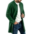 thumbnail image 4 of Miqool Men's Trench Coat Pea Coat Winter Business Long Jacket Overcoat with Pockets Knit Outerwear Long Sleeve S-3XL, 4 of 8