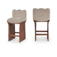 thumbnail image 2 of Meridian Furniture Shaw Beige Chenille Fabric Upholstered Counter Stool, 2 of 10