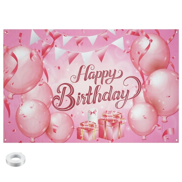 DEBGFS Happy Birthday Backdrop Happy Birthday Banner for Girls Women Birthday Party Decorations Supplies Banner for Sweet Girls Women Birthday Party Favors Photography Background