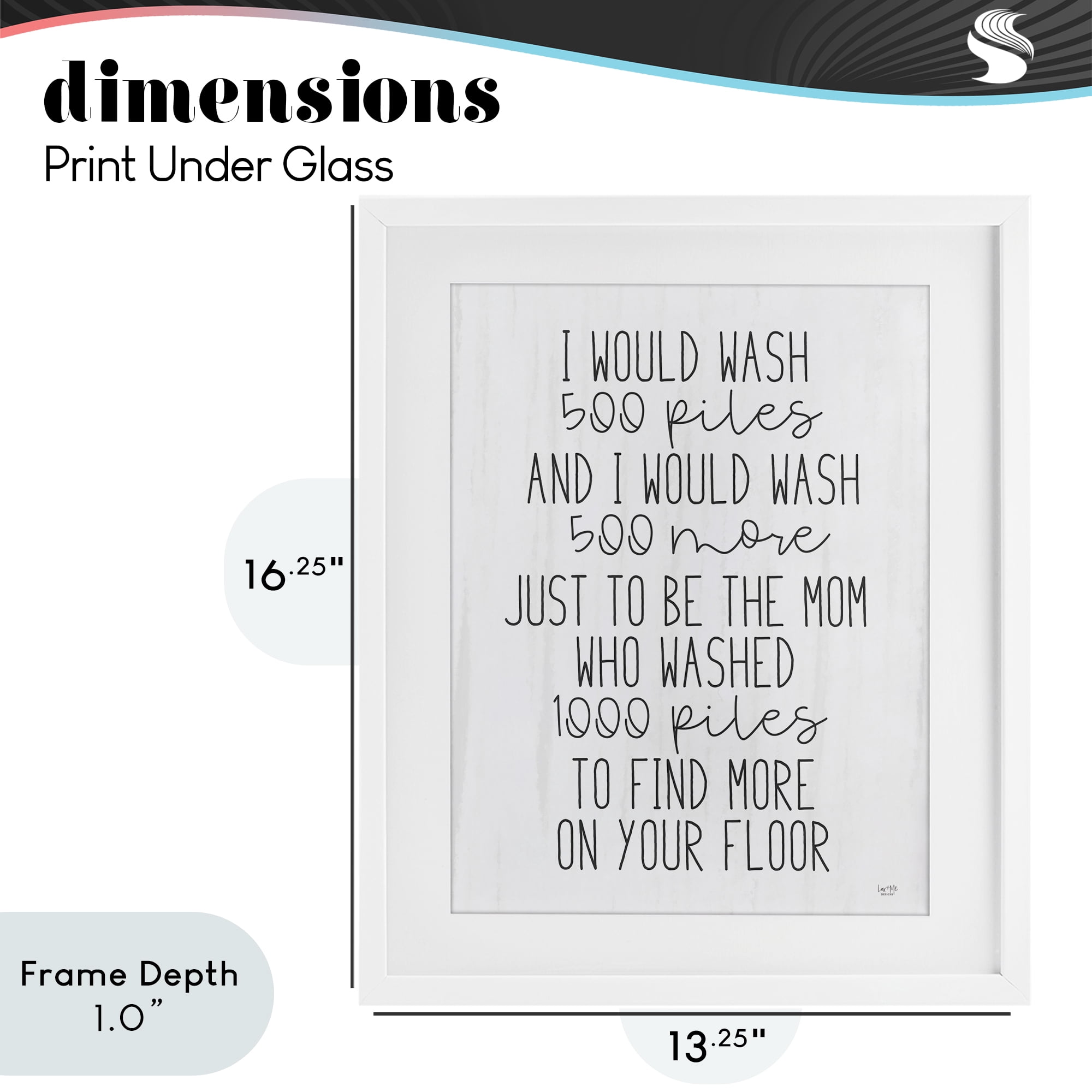 Stupell Industries Would Wash 500 Piles White Framed Print Under Glass, design by Lux + Me Designs