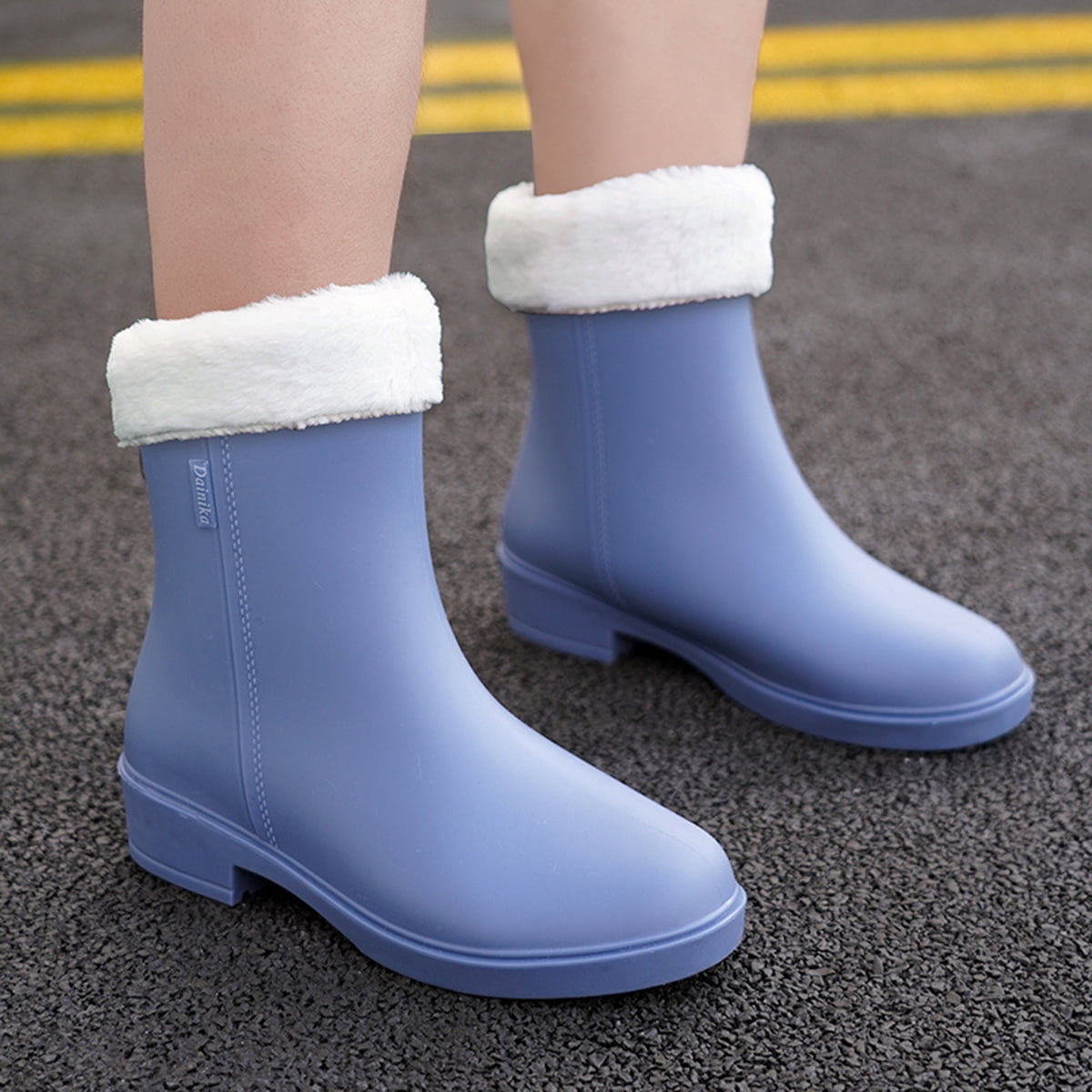 AUXDIQ Rain Shoes Women Mid-calf Boots Waterproof Rain Boots Outdoor Garden Shoes
