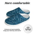 thumbnail image 6 of Lsque Blue Glitter Pattern Womens Comfort Cotton on Scuff With Memory Foam and Anti-skid Sole Slipper-39/40, 6 of 7
