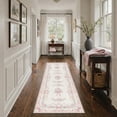 thumbnail image 4 of GENIMO 5'x7' Area Rug for Living Room, Machine Washable Non Slip Low Pile Rug for Bedroom Dining Room, Vintage Floral, Soft Pink, 4 of 7