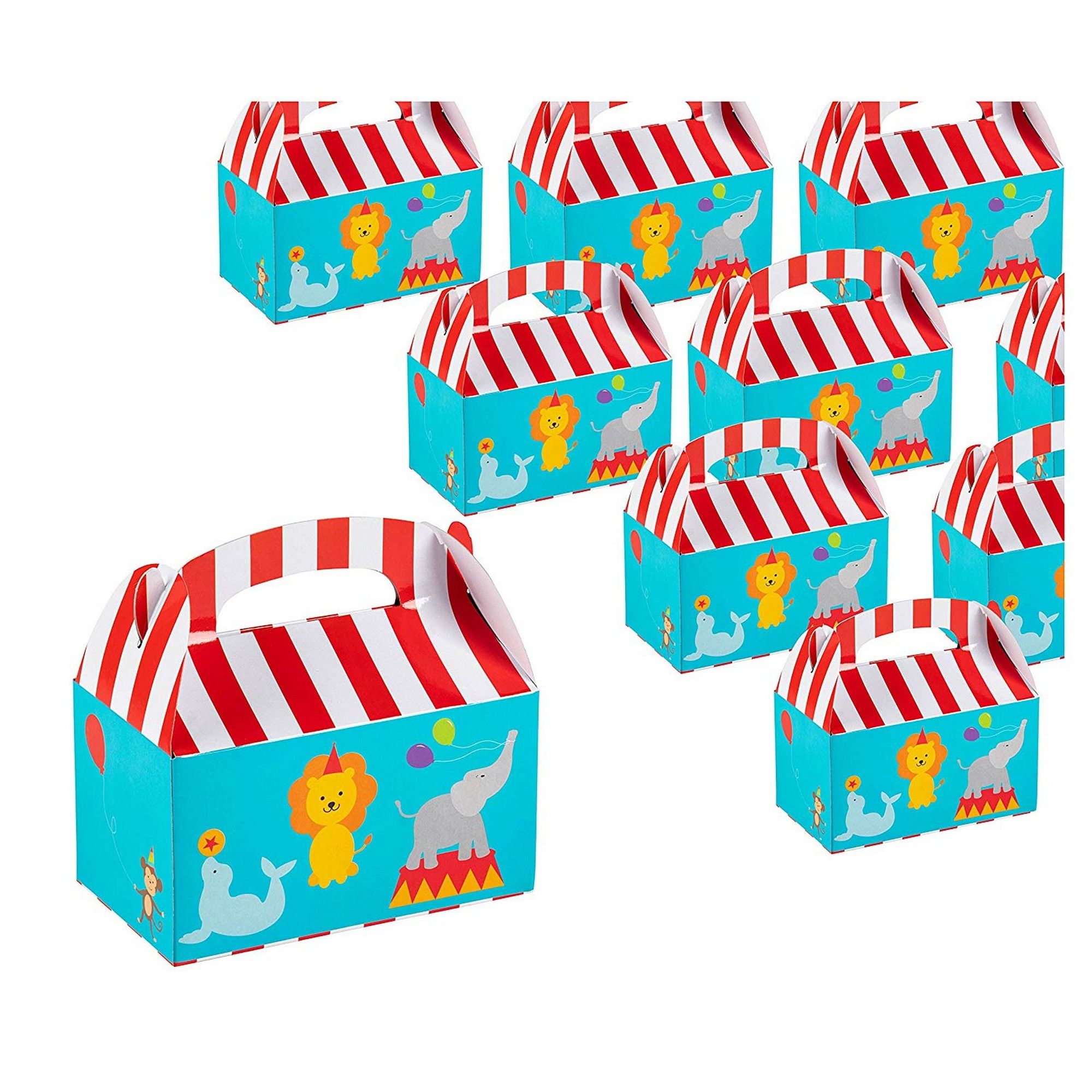Treat Boxes 24Pack Paper Party Favor Boxes, Circus Carnival Design