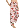 thumbnail image 2 of Naloa Hand Drawn Watermelon Print Women’s Ultra-Soft Comfy Pajama Lounge Pants with Pockets & Drawstring, 2 of 8