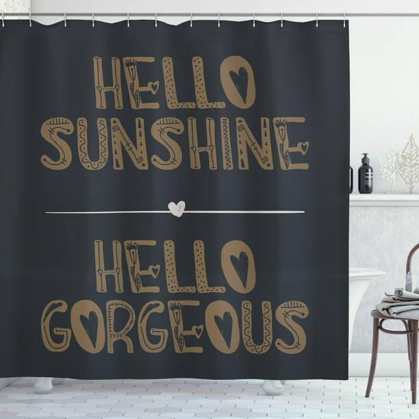 Hello Shower Curtain, Motivational Inspirational Hello