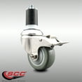 thumbnail image 2 of 3.5 Inch 316SS Gray Poly Swivel 1-1/2 Inch Expanding Stem Caster Lock Brake SCC, 2 of 2
