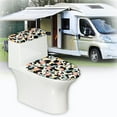 thumbnail image 6 of FORUDESIGNS Flower Cow Print 2 Pcs Toilet Lid Covers Set, Machine Washable Seat Covers, Bathroom Stretch Adjustable Toilet Lid Seat Protector Cover with Elastic Bottom, 6 of 8