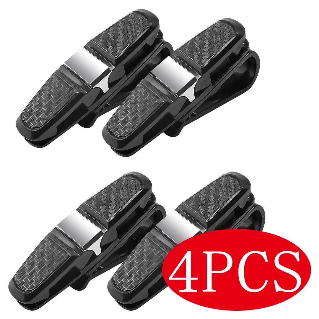 Sunglasses Holder for Car Sunglass Visor Clip with Card Holder Car Accessories, 4 Pack