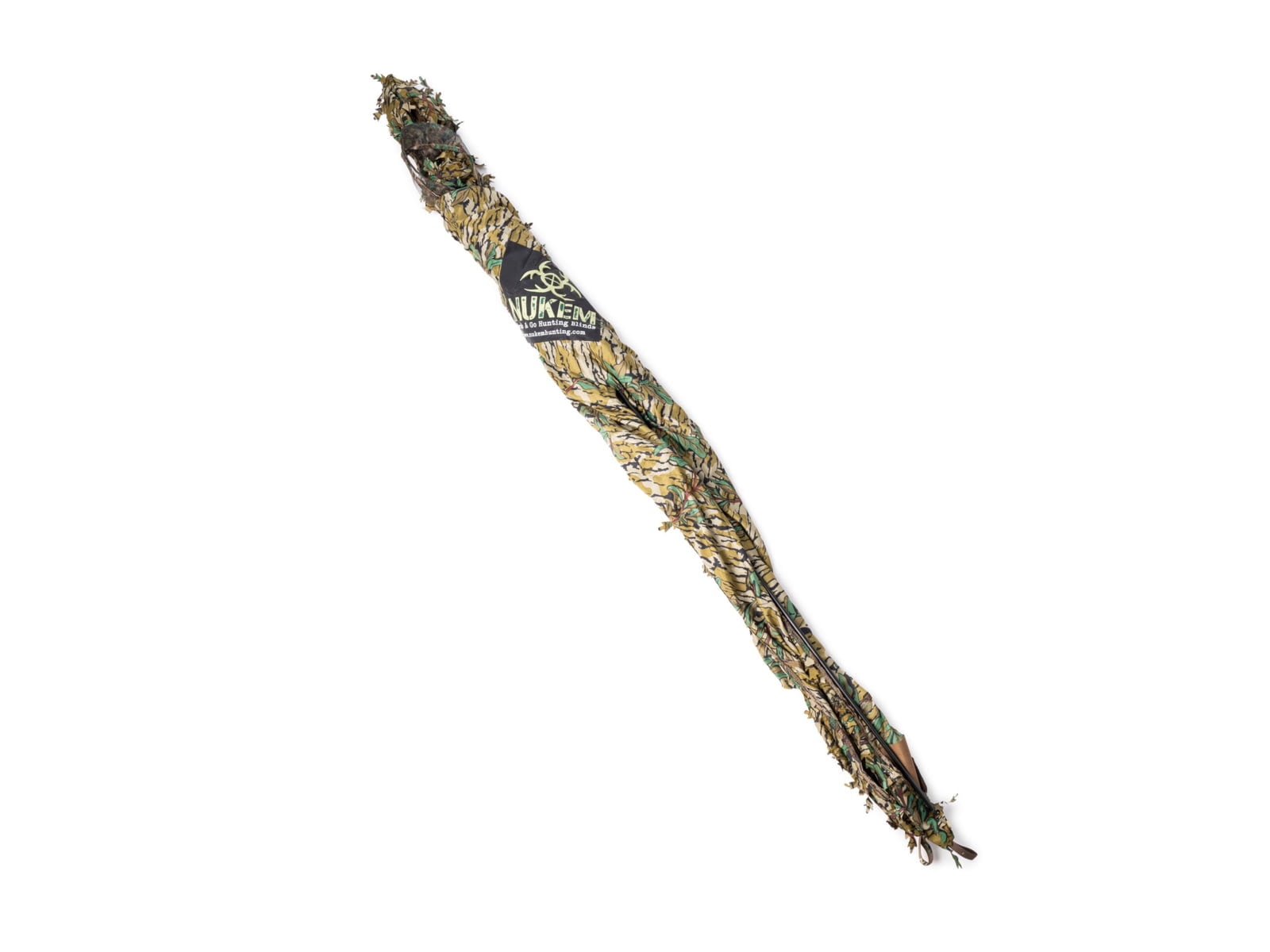 Nukem Grab & Go Hunting Ground Blind - Mossy Oak Green Leaf 3D Leafy - Lightweight Stake-Free Pop up Turkey & Deer Blind (X-Large)