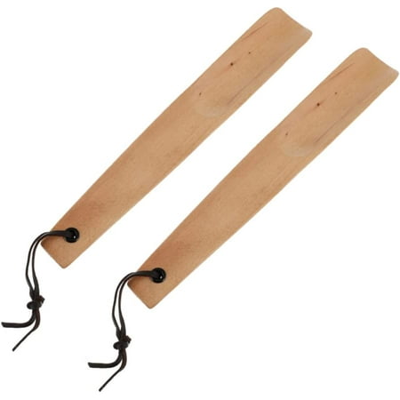 

LANGM - 2Pcs Wood Shoe Horns Wear Shoe Helper Boot Lifter Stick Shoe Wearing Auxiliary Tool for Women and Men