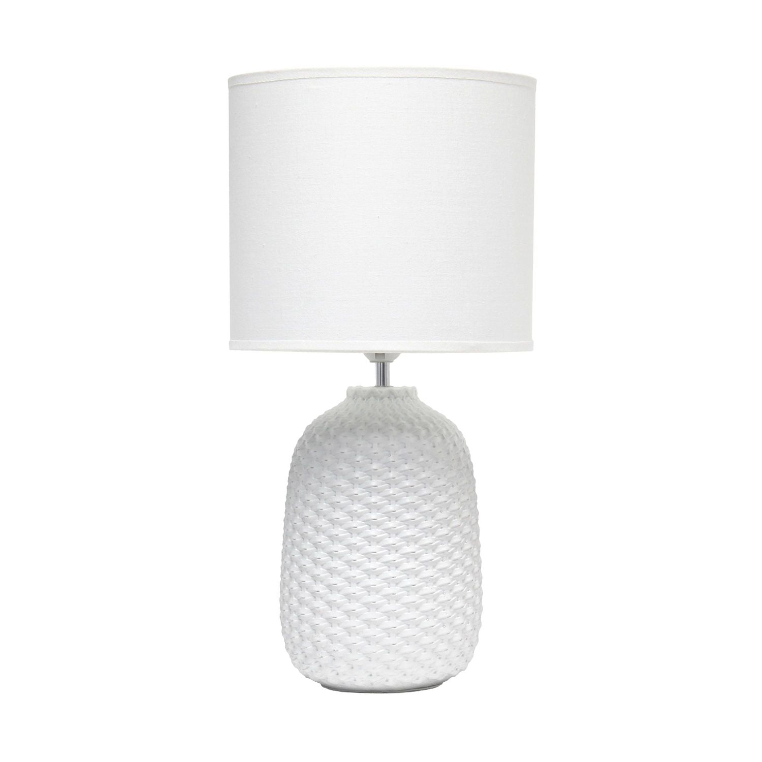 Simple Designs 20,4 "de haut Lampe de bureau de table de chevet traditionnelle en céramique à texture épurée avec abat-jour en tissu pour la décoration intérieure, chambre à coucher, salon, entrée, bu